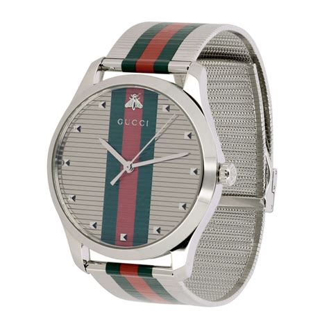 gucci mens 7 1 2 authentic link slvr watch wks|neiman marcus Gucci jewelry.